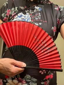 SHEIN 1 件女士竹折扇，中国古风，学生礼物，单面花卉图案，适合服装搭配、拍照道具、家居装饰和派对用品生日礼物毕业、母亲节礼物 - 彩色 - 查看 6