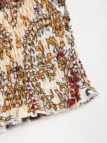 Sweetra Bộ đồ hai mảnh thêu họa tiết da báo và chân váy nhiều lớp Y2K Outfit - Màu be - Xem 3