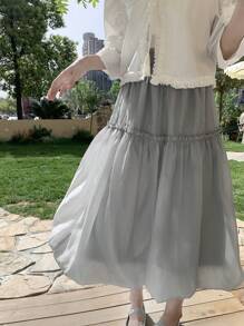 DAZY Women's Casual Loose Mesh Versatile Summer Skirt