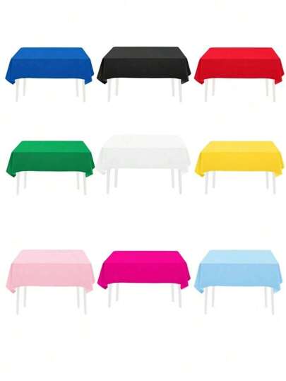1pc, 54x108 Inches, High Quality Disposable Plastic Tablecloth, Decorative Rectangular Disposable Tablecloth, Plastic White Tablecloth, Events Weddings, Indoor And Outdoor, Party Decorations, Suitable For Halloween Parties, Events And Weddings, Indoor And Outdoor, Christmas Party Supplies