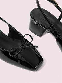 CUCCOO DOLLMOD 女士时尚经典后绑带黑色平底鞋 - 黑色 - 查看 7