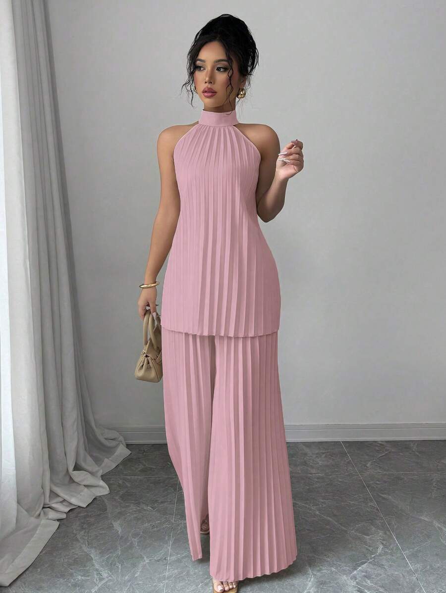 Elenzga Women Two Pieces Outfits For Daily Wear - Pink - View 1