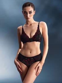 EmpressEnvy Whimsical Bachelorette Grown Women Fits Lace Lingerie Bra With Front Closure