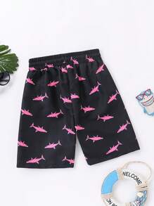 男童全身印花休闲系带沙滩短裤 - 彩色 - 查看 2