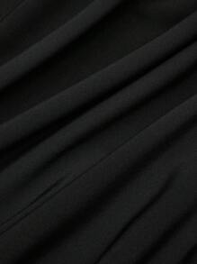 Sweetra Damen V-förmiger Rüschensaum Rock mit Tunnelzug in der Taille, Split, Retrostil, Weinrot, Frühling/Sommer, geeignet für Valentinstag, Party, Boho