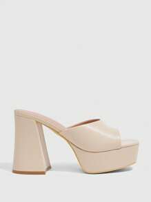 CUCCOO SZL CUCCOO 女士高跟防水台时尚凉鞋 - 杏色 - 查看 4