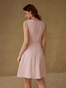 MOTF Classy 系腰带拉链连衣裙 - 粉色 - 查看 5