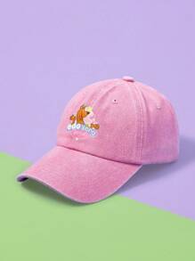 SCOOBY-DOO X SHEIN Cartoon Puppy & Letter Print Pink Washed Baseball Cap - Pink - View 2