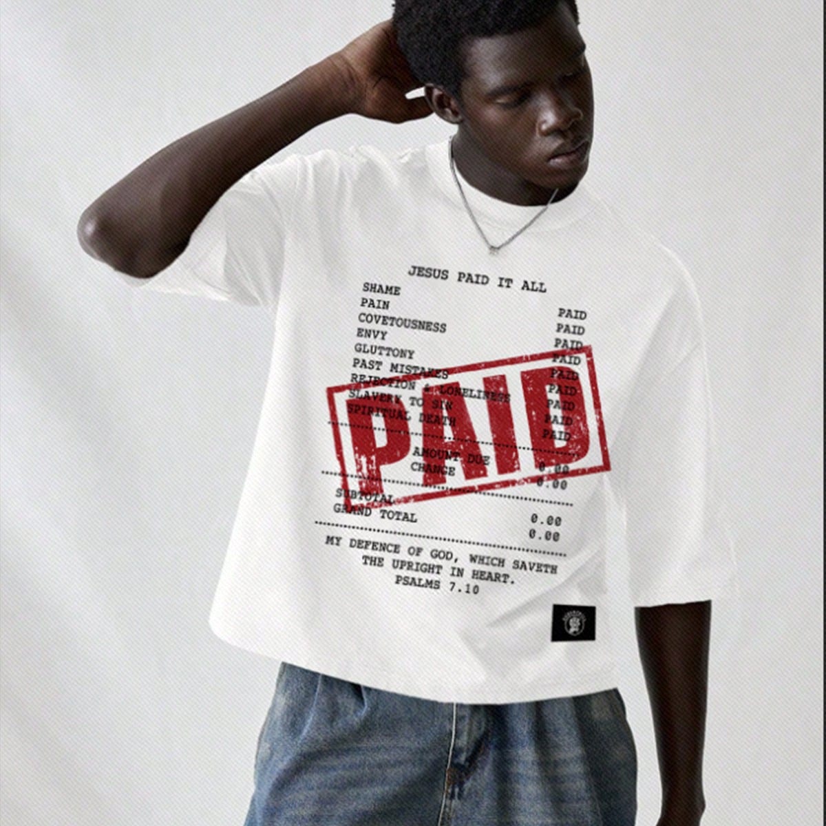 Camiseta blanca holgada y corta de verano para hombre, corte estándar