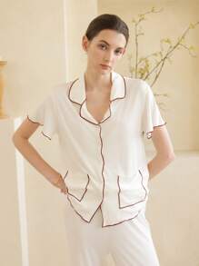 Moireta 2件套女士休闲拼色家居服套装 - 彩色 - 查看 5
