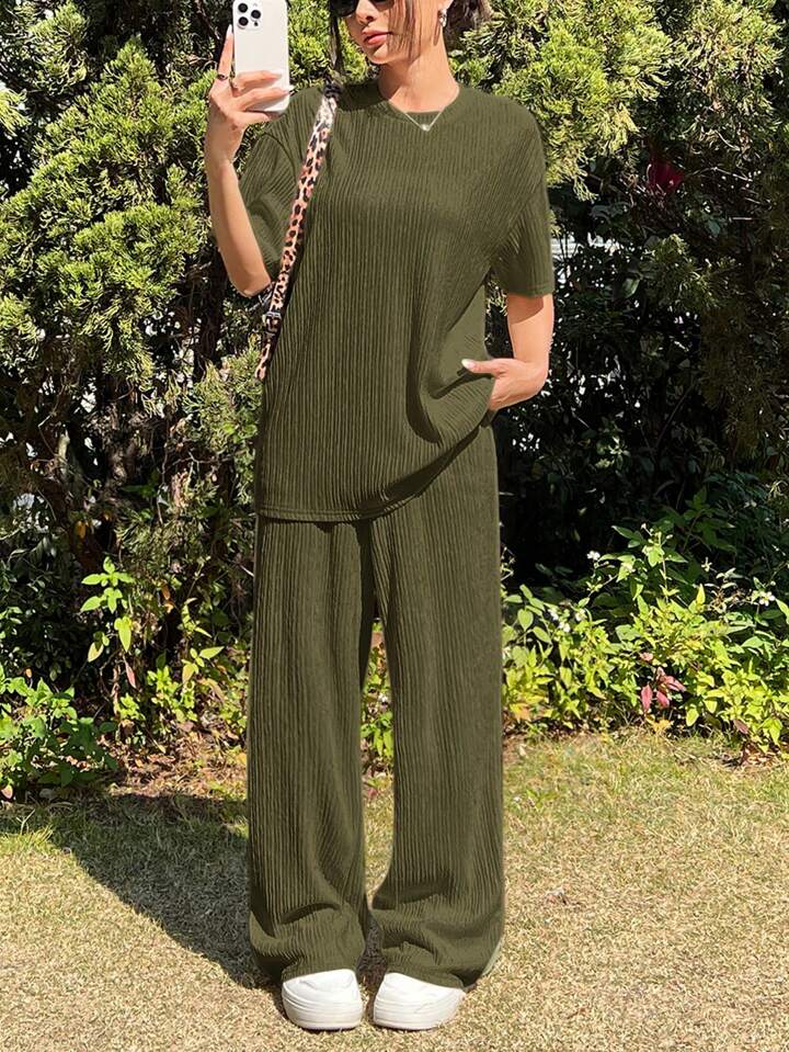 SHEIN EZwear デイリー着用用 レディース 2点セットアップ