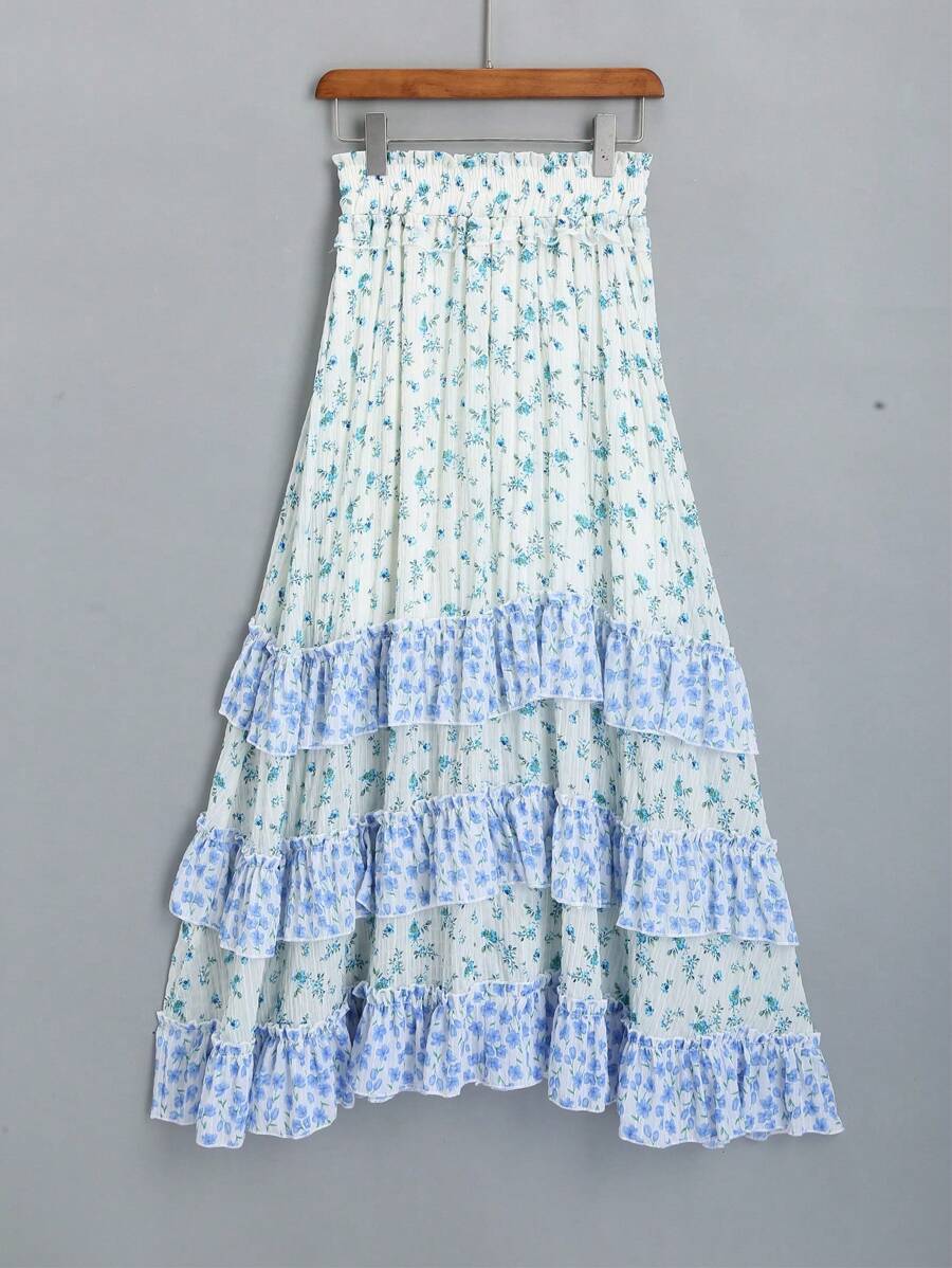 SHEIN Unity 女士碎花时尚半身裙，适合夏季 - 彩色 - 查看 1