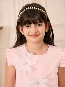 2 件套青少年女孩时尚无袖上衣和长裤套装，适合夏季 - 粉色 - 查看 5