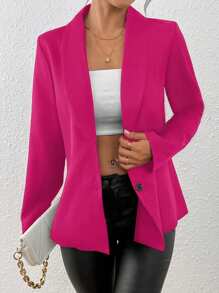 EMERY ROSE Women's Black Slim Fit Sexy Long Sleeve Blazer Jacket, Winter Fall Cloth For Women