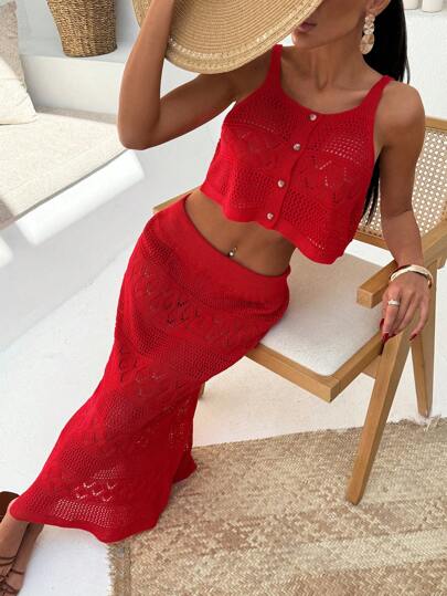 EURMUSE Kvinna tröja täcka upp två delar Beachwear Maxi Längd