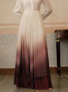 Anewsta 优雅渐变色褶饰女裤 - 彩色 - 查看 5