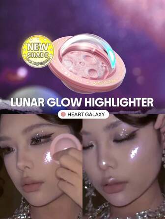 Iluminador Lunar Glow-Heart Galaxy, Polvo Iluminador Multidimensional Con Acabado Brillante, Brillo Reflectante Azul Verdoso, Maquillaje Facial Multiusos GraduacióN CumpleañOs Vacaciones Verano OtoñO Y2K Elegante Moda Mujeres NiñAs Maquillaje CosméTico Belleza Fiesta Playa Viaje Camping Aire Libre Escuela Campus ExcursióN Festivales DecoracióN Regalo Presente Rosa Chica Cosplay Mejor Color Encanto Vibra