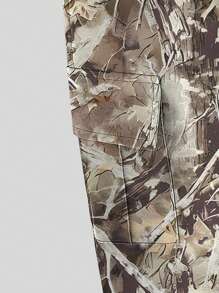 SHEIN 青少年男孩休闲迷彩印花工装裤 - 灰色 - 查看 4