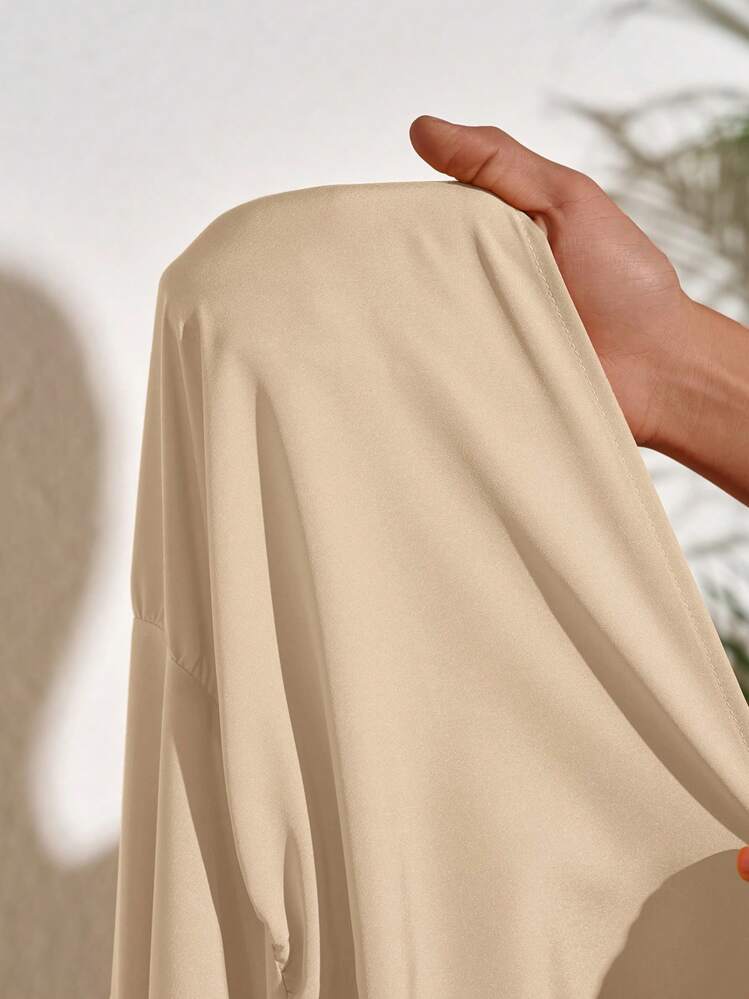 Slaydiva Summer Vacation Solid Color Ruffle Hem Strapless Dress,Sun Dresses For Women - Apricot - View 7