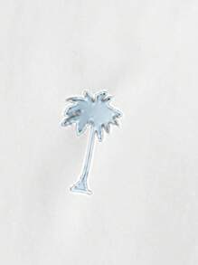 Manfinity BRENVOR 2pcs/Set Men's Casual Coconut Tree Print T-Shirt And Shorts Knit Suit, Summer, Cozy Outfits - Mint Blue - View 3