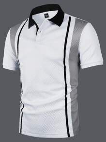 Manfinity Mode 男士提花印花短袖 Polo 衫，夏季时尚