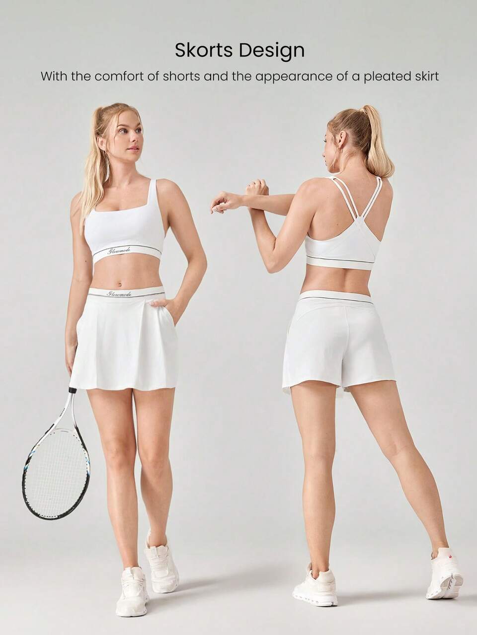 Tennis Adapt Cool Stride Contrast Waistband Skirt With Side Pockets Low Impact Daily Active