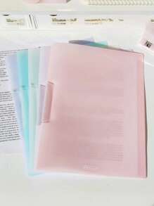 SHEIN 1pc Faux Jade Colored File Folder, A4 Pull Rod Clip Swing Clip PP Information Folder Back To School,Back To School,School Supplies