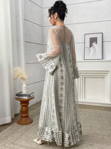 Yasmyna 女士时尚阿拉伯风格连衣裙，适合夏季 - 彩色 - 查看 3