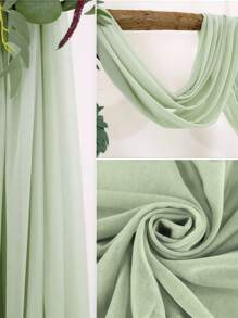 1 件 160*800 厘米薄荷绿色婚礼拱门窗帘布背景布，4 种尺寸婚礼背景装饰，雪纺窗帘背景，适用于生日、派对、婚宴装饰、家居装饰、母亲节、情人节、毕业典礼装饰
