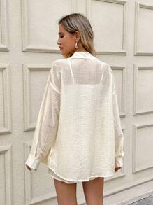 SHEIN LUNE Women Two Pieces Outfits For Daily Wear Women Summer Clothes Brunch Outfits For Women Vacation Two Pieces Set European Summer Airport Outfit For Women - Apricot - View 5