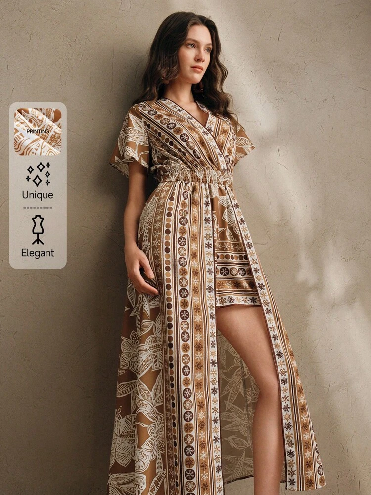 Women New Bohemian Style Floral Print Maxi Dress, Spring, Summer, Easter, Festival, Boho