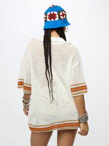 SUMWON WOMEN Coprispalle in maglia all'uncinetto con scollo a V oversize, copricostume estivo per spiaggia e piscina, abito in rete stile boho per vacanze, festival a Palm Springs