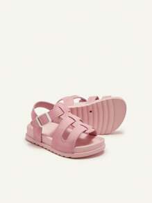 Cozy Pixies 1 par de sandalias planas casuales con cierre de para niñas pequeñas, de estilo princesa, suave suela, fashionables y versátiles, para verano