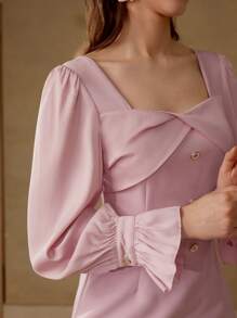 MOTF PREMIUM SPLIT BACK ZIPPER DRESS - Pink - View 2