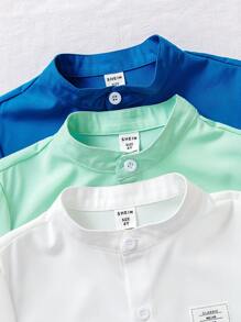 3件套年轻男孩简约时尚舒适休闲户外短袖衬衫套装