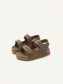 Cozy Pixies 1 par de sandalias planas suaves de verano, de moda versátil, con cierre de gancho y bucle, estilo casual y lindo para niños pequeños