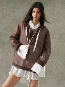 LYSMO Chaqueta ligera con capucha transparente para mujer - Nuevos lanzamientos primavera/verano 2025