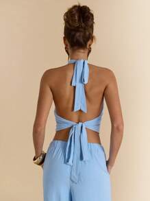 SHEIN BAE Women Two Pieces Outfits For Daily Wear - Blue - View 5