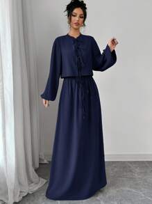 Firerie Women Two Pieces Outfits For Daily Wear - Navy Blue - View 5