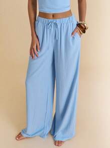 SHEIN BAE Women Two Pieces Outfits For Daily Wear - Blue - View 4