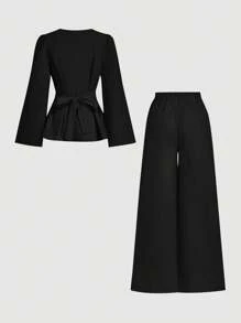 Firerie 女士日常两件套服装 - 黑色 - 查看 9