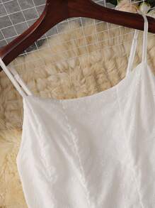 INAWLY 2pcs/Set Plus Size Camisole Crop Top And Pants, Summer Fashion Set - White - View 5