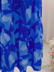 Soleia Plus Size Women Floral Print Tie-Up Strap Maxi Dress, Suitable For Vacation, Graduation, Back To School, Fall Season