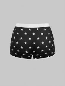 ROMWE Grunge Punk 3pcs/Pack Dark Punk Star Printed Briefs - Black - View 10
