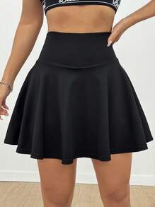 Eassivo Ladies' Solid Color Simple Daily Mini Skirttennis Skirt Athletic Skirt