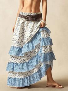 Bohemela Woven Print Loose Women Skirt