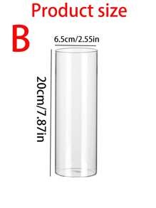 1pc Elegant Wooden Base Glass Vase - Creative Transparent Hydroponics Flower Pot For Fresh And Dried Flowers - Luxury Decorative Centerpiece, Suitable For Dining Tables - Multicolor - View 3