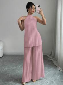 Elenzga Women Two Pieces Outfits For Daily Wear - Pink - View 5