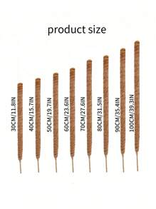 1pc/2pcs DIY Bendable Plant Support Poles, Flexible Moss Poles, Free-Form Climbing Vine Poles, Used To Support Plants, Monster Plants, Climbing Plants, Indoor Plants, Flowers, And Potted Plants With Stakes And Brackets, Spring Decoration - Brown - View 3