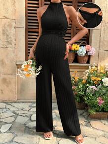 SHEIN Maternity Two Pieces Suits - Black - View 1